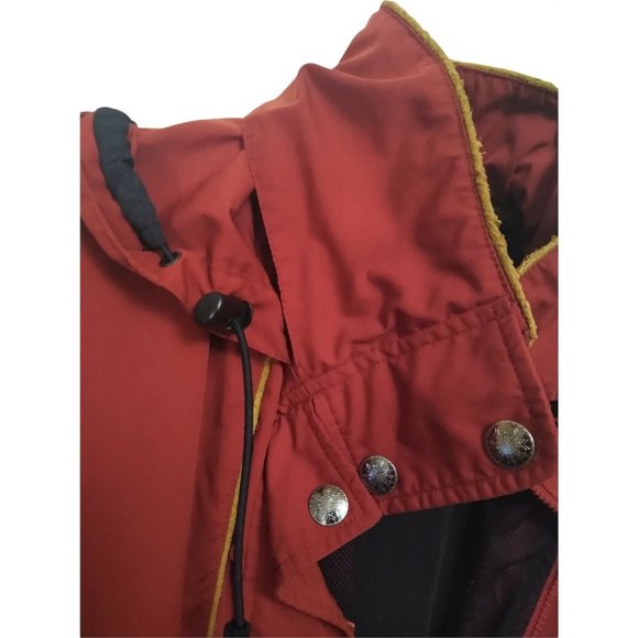 LL Bean Vintage 90's Nordic Womens Red Hooded Coat Full Zip Jacket Pockets Small - Picture 9 of 11